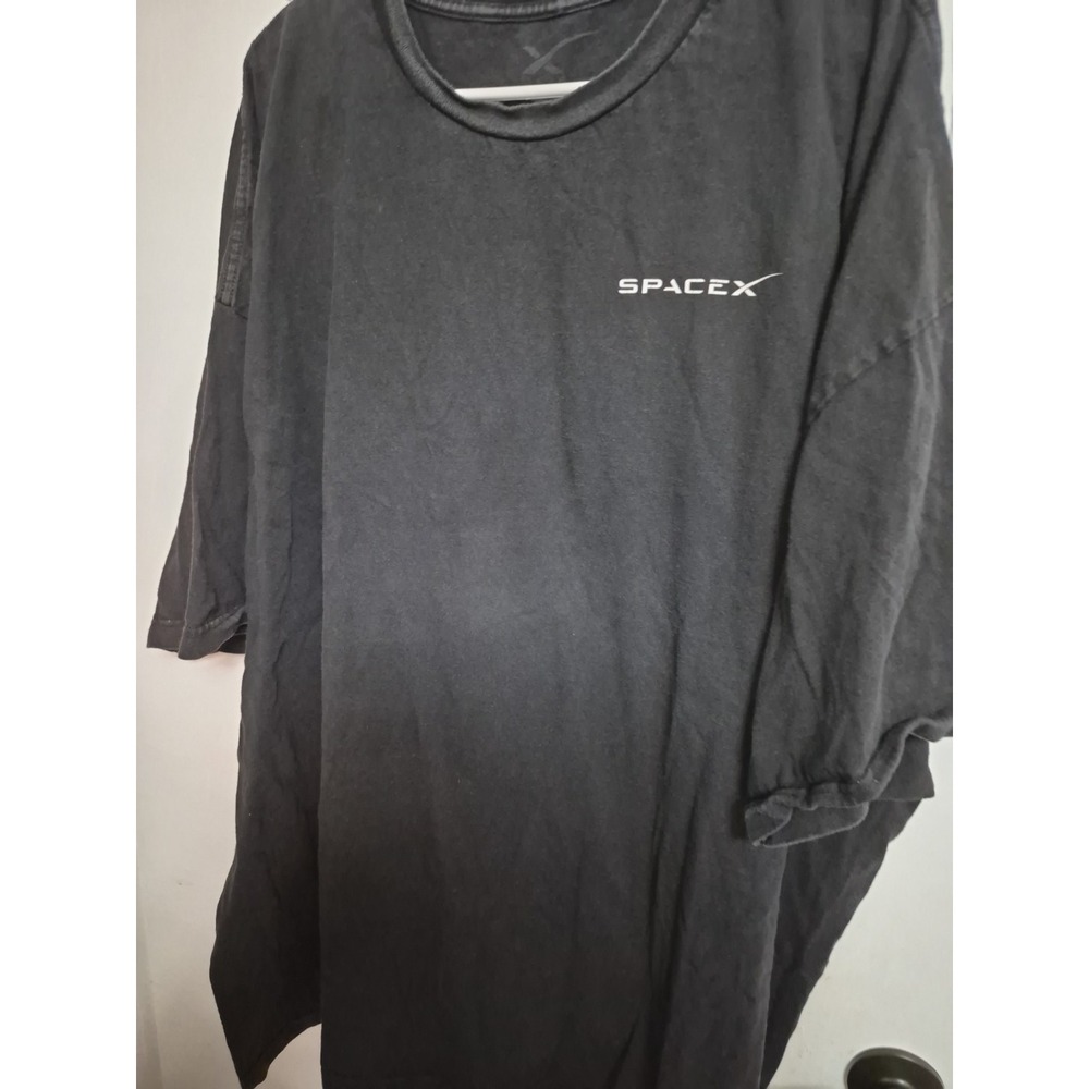 SpaceX Men's T-Shirt Black Size 5 x L Short Sleeve Crew Crew 1 Nasa